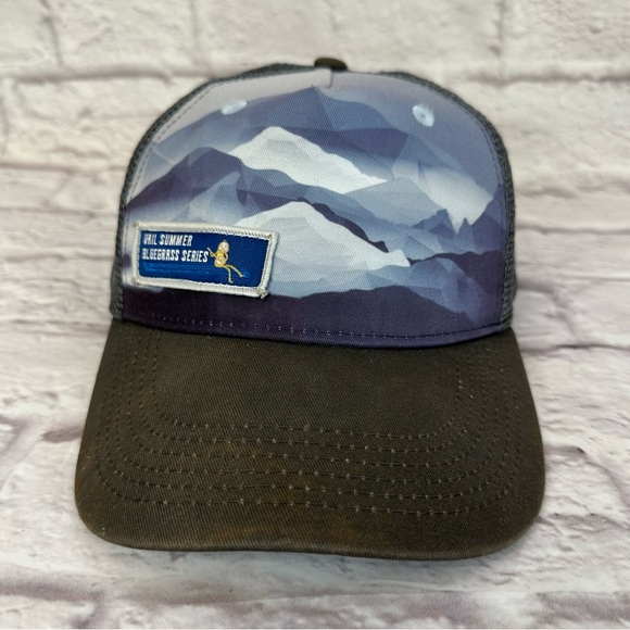 Vail Summer Bluegrass Series Locale Outdoor Mesh Snap Back Hat Colorado Mountain - Picture 10 of 11